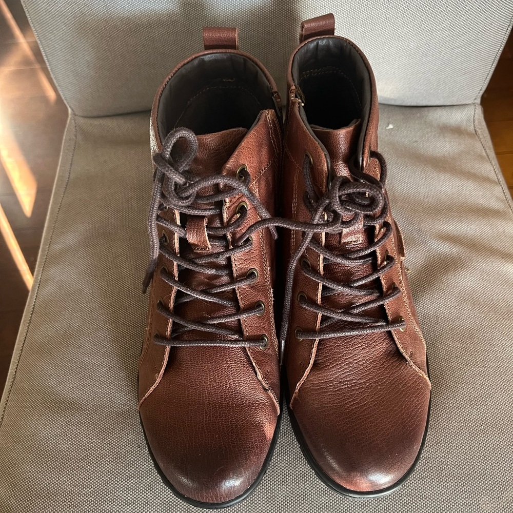 Josef Seibel Dark Brown Lace-Up Ankle Boots